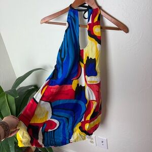 VENUS Abstract Multicolor Halter Swim Cover-Up Dress – Size 10